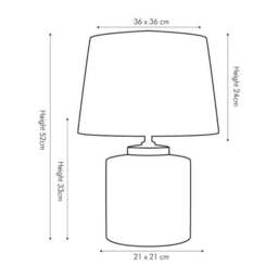 Demetri Grey and Blue Detail Ceramic Table Lamp - thumbnail 4