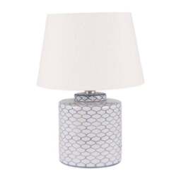 Demetri Grey and Blue Detail Ceramic Table Lamp - thumbnail 2