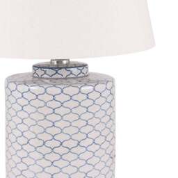 Demetri Grey and Blue Detail Ceramic Table Lamp - thumbnail 3