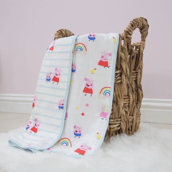 Peppa Pig Lullabies 100% Cotton Reversible Jersey Blanket - image 1