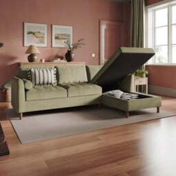 Max Soft Tonal Chenille Corner Storage Sofa Bed - thumbnail 3