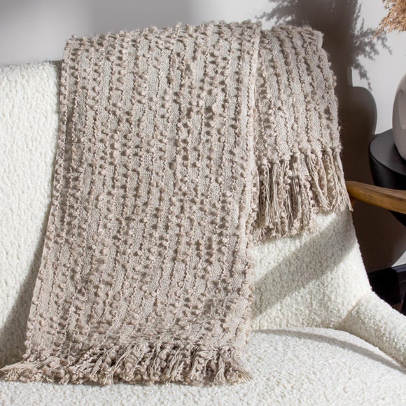 Arvo Boucle Polycotton Yarn Throw Blanket 130cm x 180cm - image 1