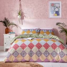 Global Patchwork Duvet Cover and Pillowcase Set - thumbnail 1
