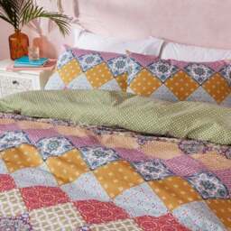 Global Patchwork Duvet Cover and Pillowcase Set - thumbnail 4