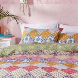 Global Patchwork Duvet Cover and Pillowcase Set - thumbnail 3
