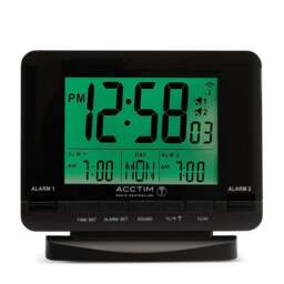 Acctim Delaware Black Alarm Clock - thumbnail 1