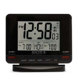 Acctim Delaware Black Alarm Clock - thumbnail 2