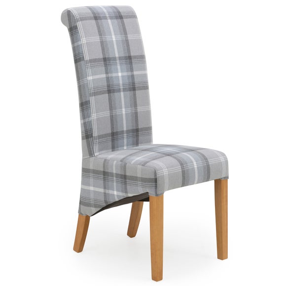 Set of 2 Chester Dining Chairs, Woven Check Fabric - image 1