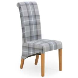Set of 2 Chester Dining Chairs, Woven Check Fabric