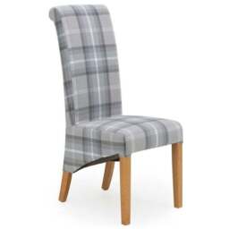 Set of 2 Chester Dining Chairs, Woven Check Fabric - thumbnail 3