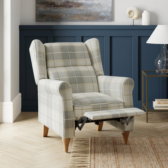 Oswald Padded Pushback Check Armchair - image 1