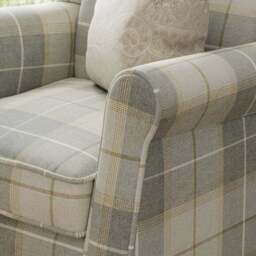 Oswald Padded Pushback Check Armchair - thumbnail 4