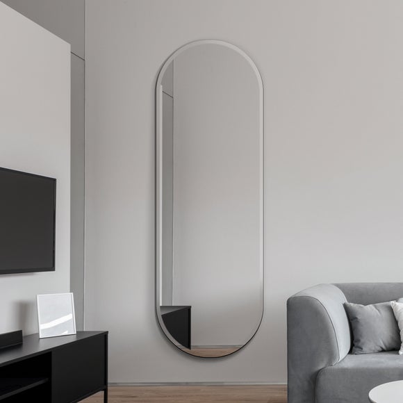Lacuna Frameless Oval Full Length Wall Mirror - image 1