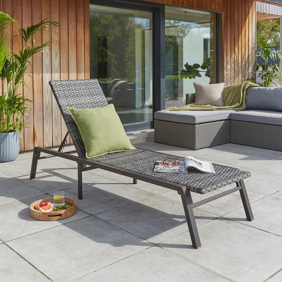 Malta Rattan Effect Sun Lounger - image 1