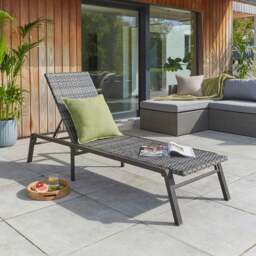 Malta Rattan Effect Sun Lounger - thumbnail 1