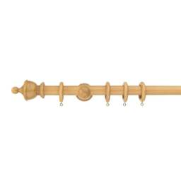 Sherwood Urn Finial Fixed Wooden Curtain Pole with Rings