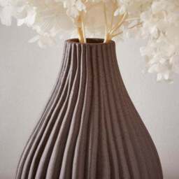 Ribbed Stone Bottle Vase - thumbnail 2