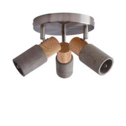 Inka Concrete Wood Effect 3 Light Semi Flush Spotlight - thumbnail 5