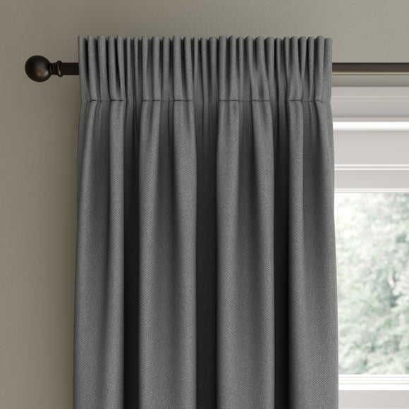 Rotterdam Herringbone Blackout Pencil Pleat Curtains - image 1