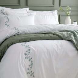 Birtley Embroidered 100% Cotton Duvet Cover & Pillowcase Set - thumbnail 4