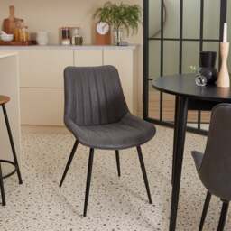 Set of 2 Zion Dining Chairs, Faux Suede - thumbnail 1