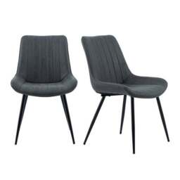Set of 2 Zion Dining Chairs, Faux Suede - thumbnail 2