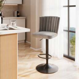 Taylor Gaslift Barstool, Velvet - thumbnail 1