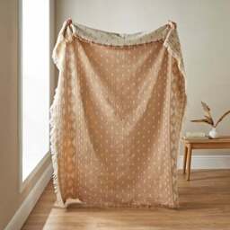 Matelasse Ikat Cotton Throw Blanket - thumbnail 4