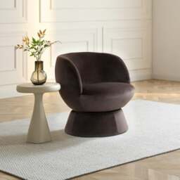 Tulip Velvet Curved Swivel Accent Chair