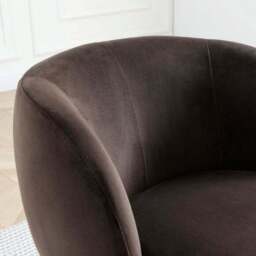 Tulip Velvet Curved Swivel Accent Chair - thumbnail 3