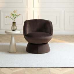 Tulip Velvet Curved Swivel Accent Chair - thumbnail 2