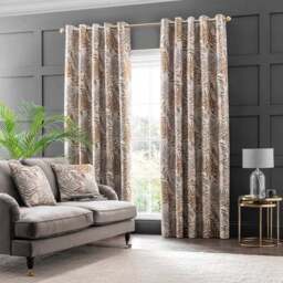Leaf Jacquard Eyelet Curtains - thumbnail 2