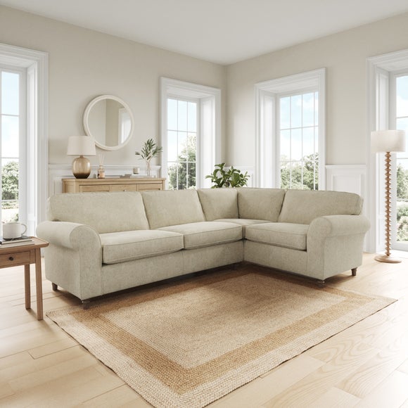Flori Soft Chenille Corner Sofa - image 1
