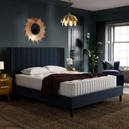Alara Pleated Velvet Bed Frame - thumbnail 1