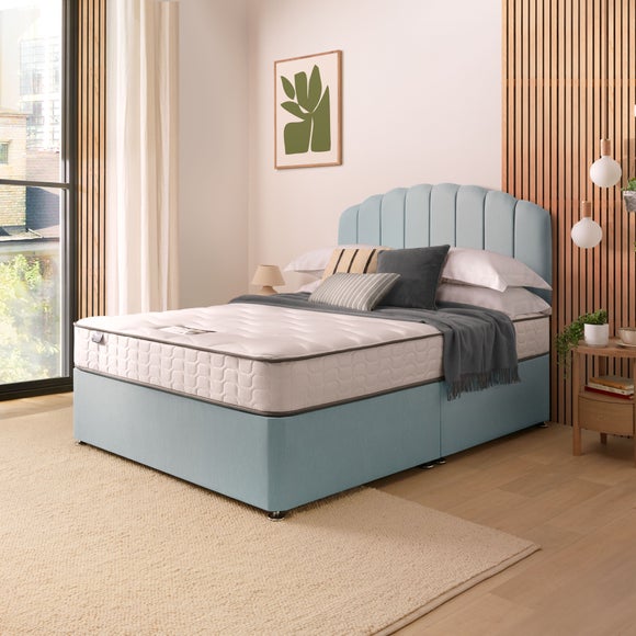 Silentnight Divan Bed With Fabric Merlin Headboard and 800 Pocket Sprung Mattress - image 1