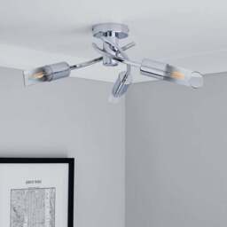Corvus 3 Light Chrome Semi Flush Ceiling Light - thumbnail 2