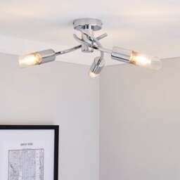 Corvus 3 Light Chrome Semi Flush Ceiling Light - thumbnail 1