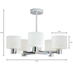 Erin 5 Light Semi Flush Ceiling Light - thumbnail 6