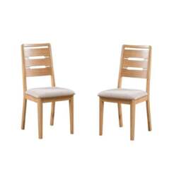 Curve Set of 2 Dining Chairs, Faux Linen - thumbnail 2