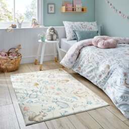 Woodland Animals Washable Faux Fur Rug - thumbnail 1