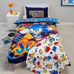 Sonic Liquid Polycotton Single Duvet Cover & Pillowcase Set - thumbnail 1