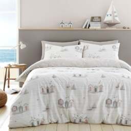 Fusion Beach Huts Duvet Cover and Pillowcase Set - thumbnail 1