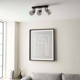 Palazzo Smoked Glass 3 Light Semi Flush Spotlight Bar - thumbnail 6