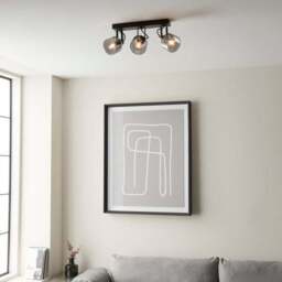 Palazzo Smoked Glass 3 Light Semi Flush Spotlight Bar - thumbnail 5