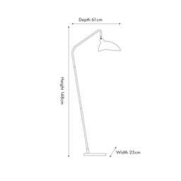 Toulon Matt Black Task Floor Lamp - thumbnail 5
