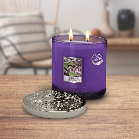 Heart and Home Ellipse Lavender & Sage Multi Wick Candle - image 1