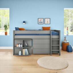Uno Midsleeper With Pull Out Desk Chest of Drawers and Cube Unit Pine - thumbnail 5