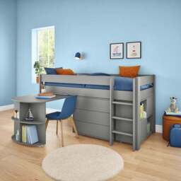 Uno Midsleeper With Pull Out Desk Chest of Drawers and Cube Unit Pine - thumbnail 3