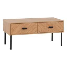 Leon 2 Drawer Coffee Table, Oak Effect - thumbnail 2