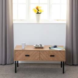 Leon 2 Drawer Coffee Table, Oak Effect